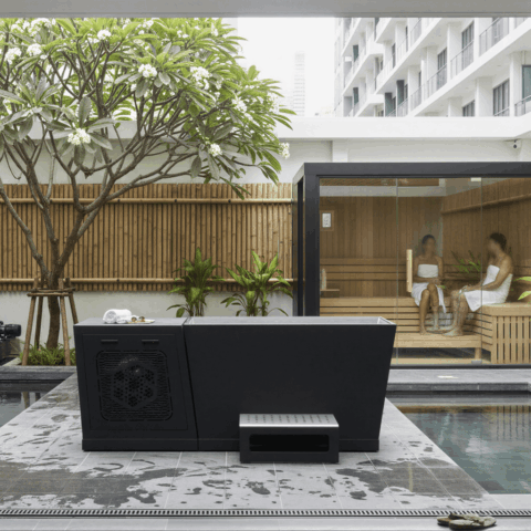 All-in-one Black Steel Ice Bath