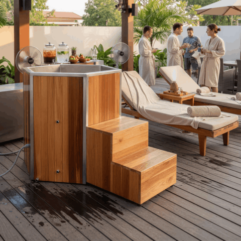 Hexagon Ice Plunge Barrel Tub