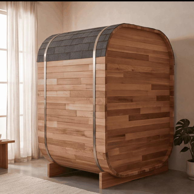 Two Person Cube Sauna Back View
