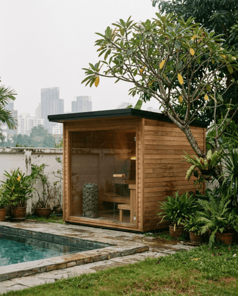 Custom Outdoor Sauna — 8 Person
