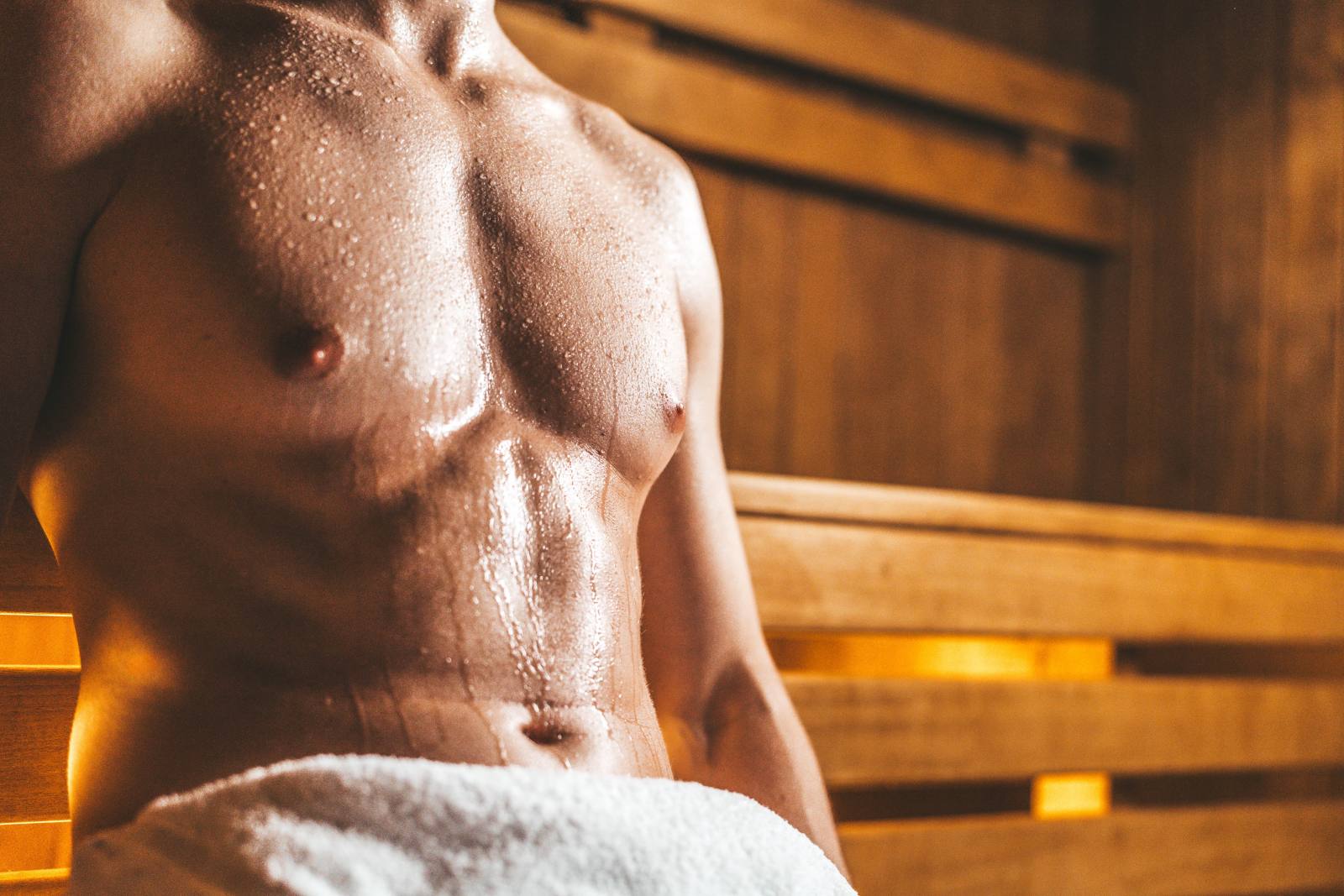 Inside a hot RonYen sauna