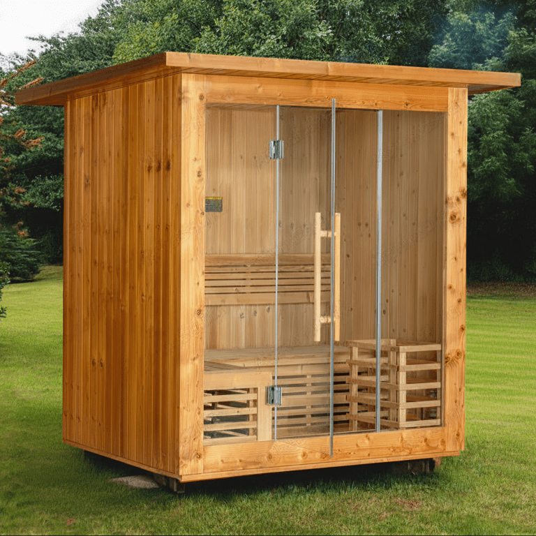 Square Sauna with Glass Front | 6-8 Person