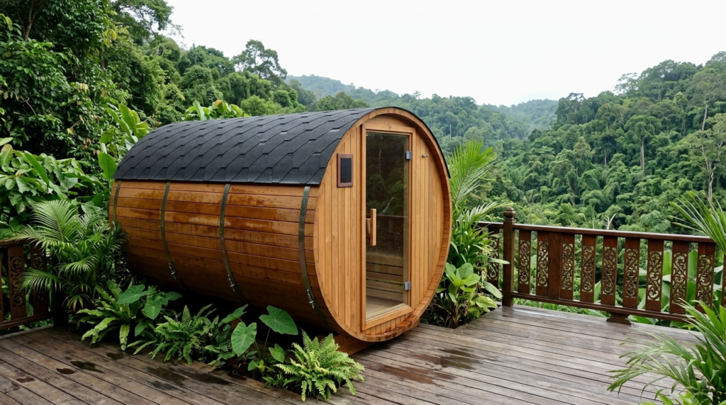 Custom Barrel Sauna — 8 Person