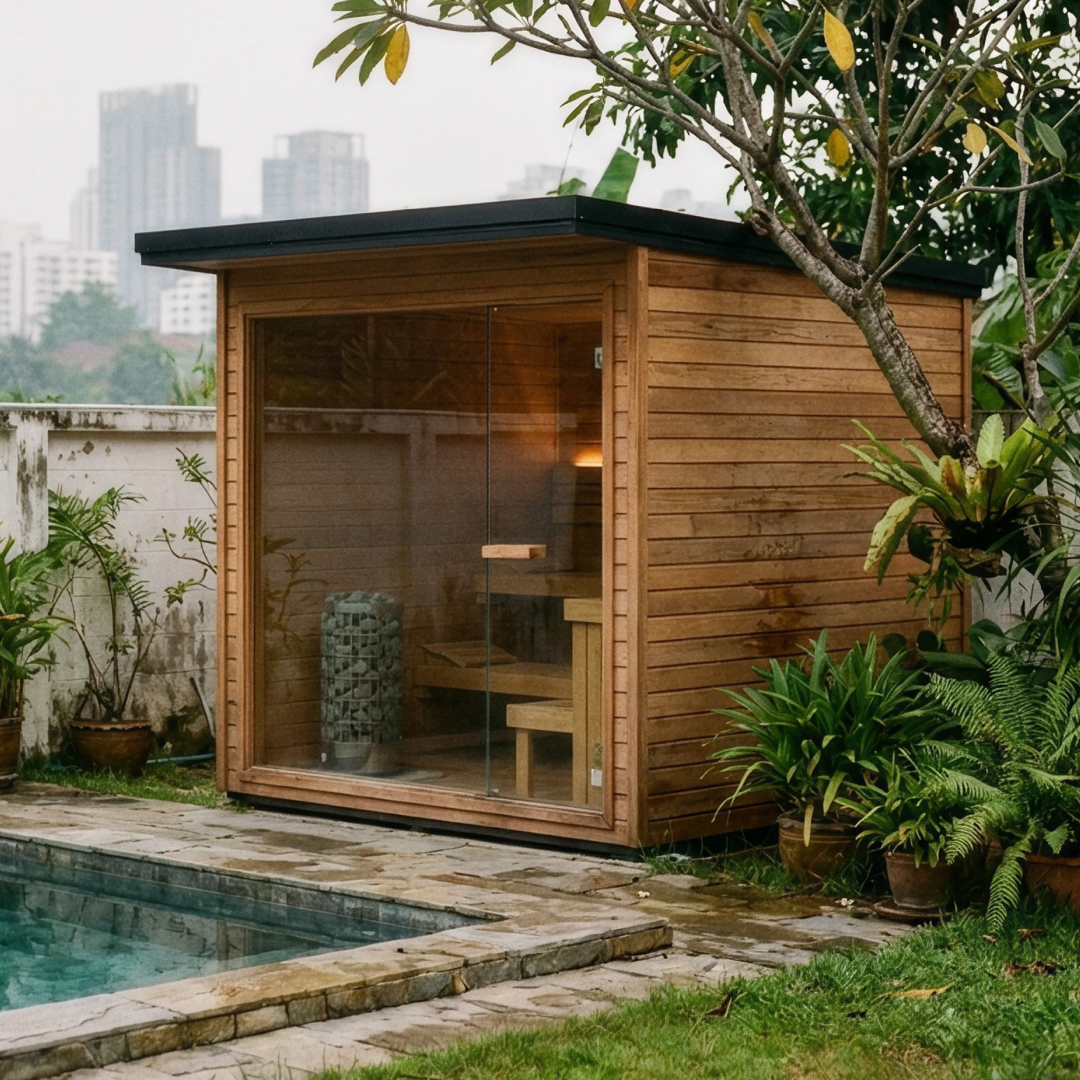 Rectangle cabin sauna