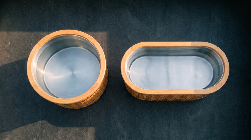 RonYen cedar ice bath installation
