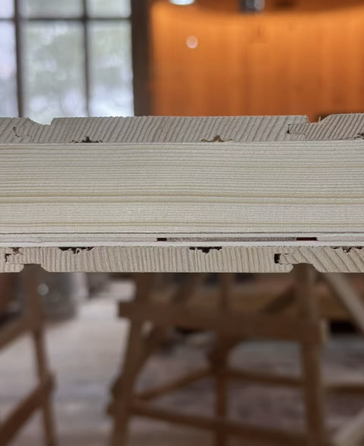 A section through the insulated wall panel